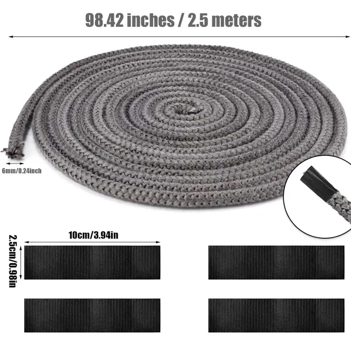 Joint réfractaire de cheminée en fibre de verre, cordon d'étanchéité pour poêle à bois, Kit d'isolat