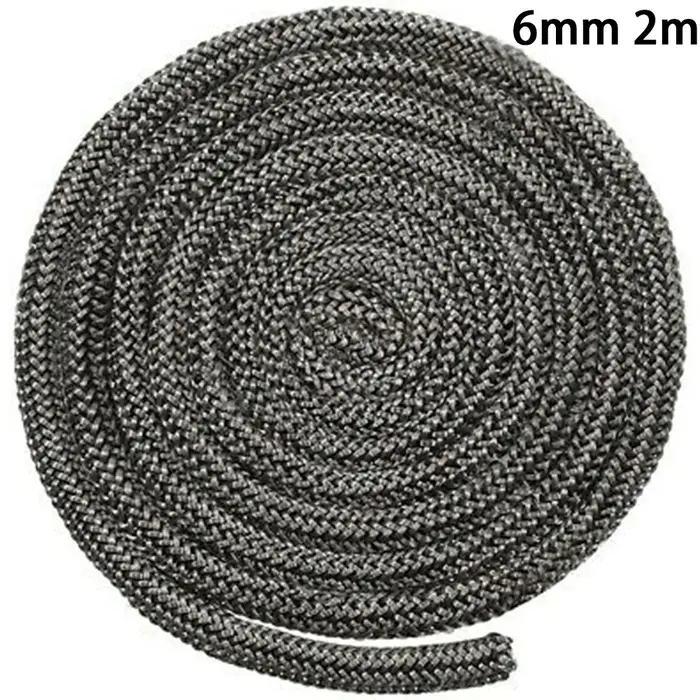 Corde à enquêter Noire pour Poêle à Bois, 6mm, 8mm, 2m de Longueur, Brûleur à Bûches, Joint de Porte