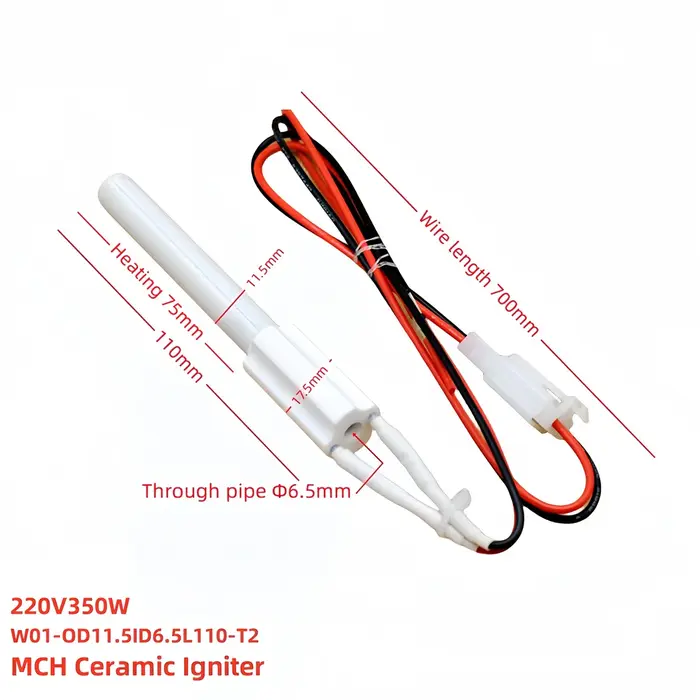 Allumeur en céramique 220V350w 220V 300W, tige d'allumage à granulés de bois pour barbecue, Tube cha