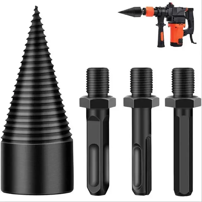 Lot de 4 forets à bois pour fendre le bois, outils de travail du bois à tige hexagonale et carrée, f