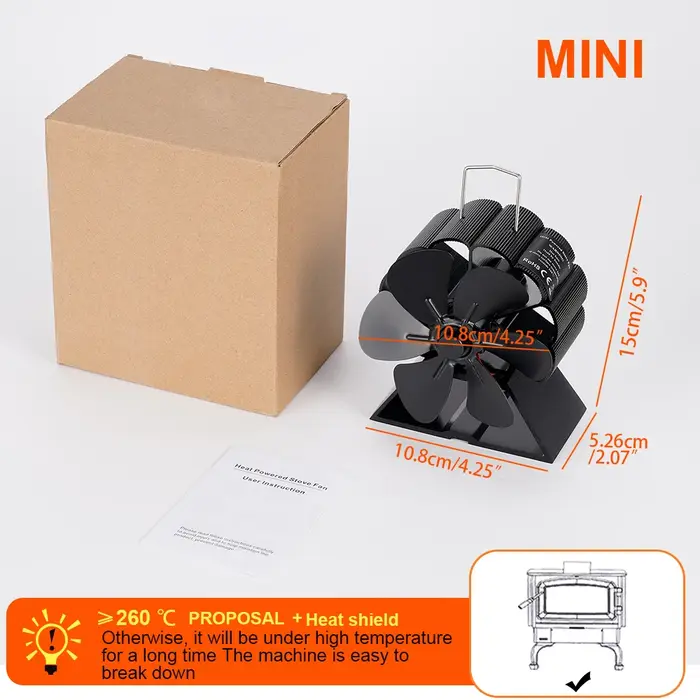 Mini ventilateur de cheminée à 6 pales, poêle à chaleur, brûleur de bûches en bois, ventilateur d'ai