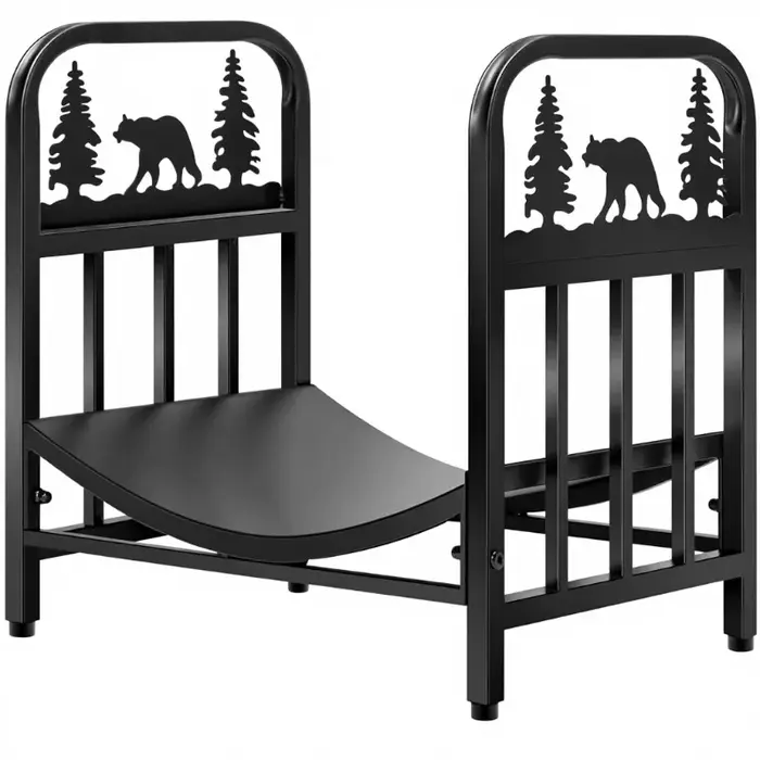 Ensemble d'accessoires Junsu pour foyer, support à bois décoratif rectangulaire en fer forgé pour in