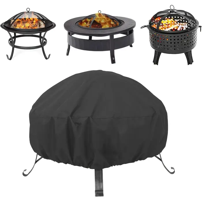 Couverture de foyer pour usage extérieur, couverture ronde et robuste pour barbecue, imperméable, co