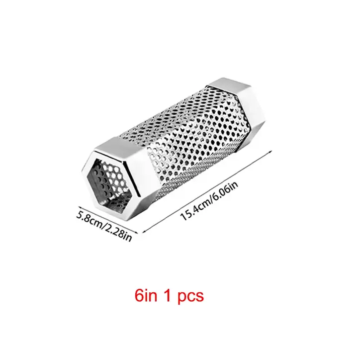 Tube fumoir à pellets en acier inoxydable 304 - Fumoir hexagonal de 6/12 pouces pour fumage à froid/